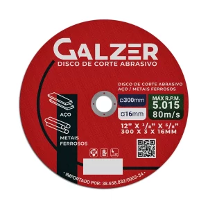 Disco de Corte para Aço e Metais Ferrosos 12" 16 mm