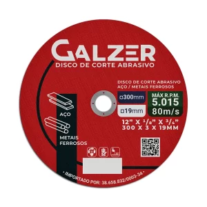 Disco de Corte para Aço e Metais Ferrosos 12" 19 mm